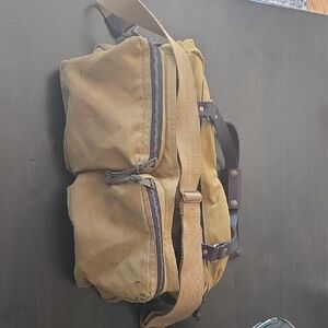 Filson Canvas Duffel Bag with Leather Straps